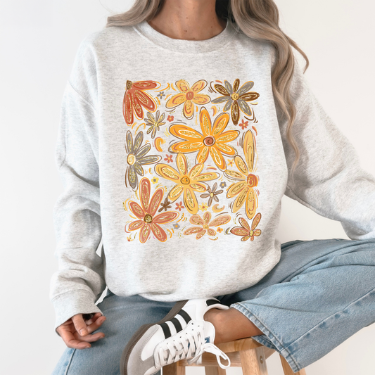 Beautiful Autumn Flowers, Fall, Floral, Watercolor Sweatshirt