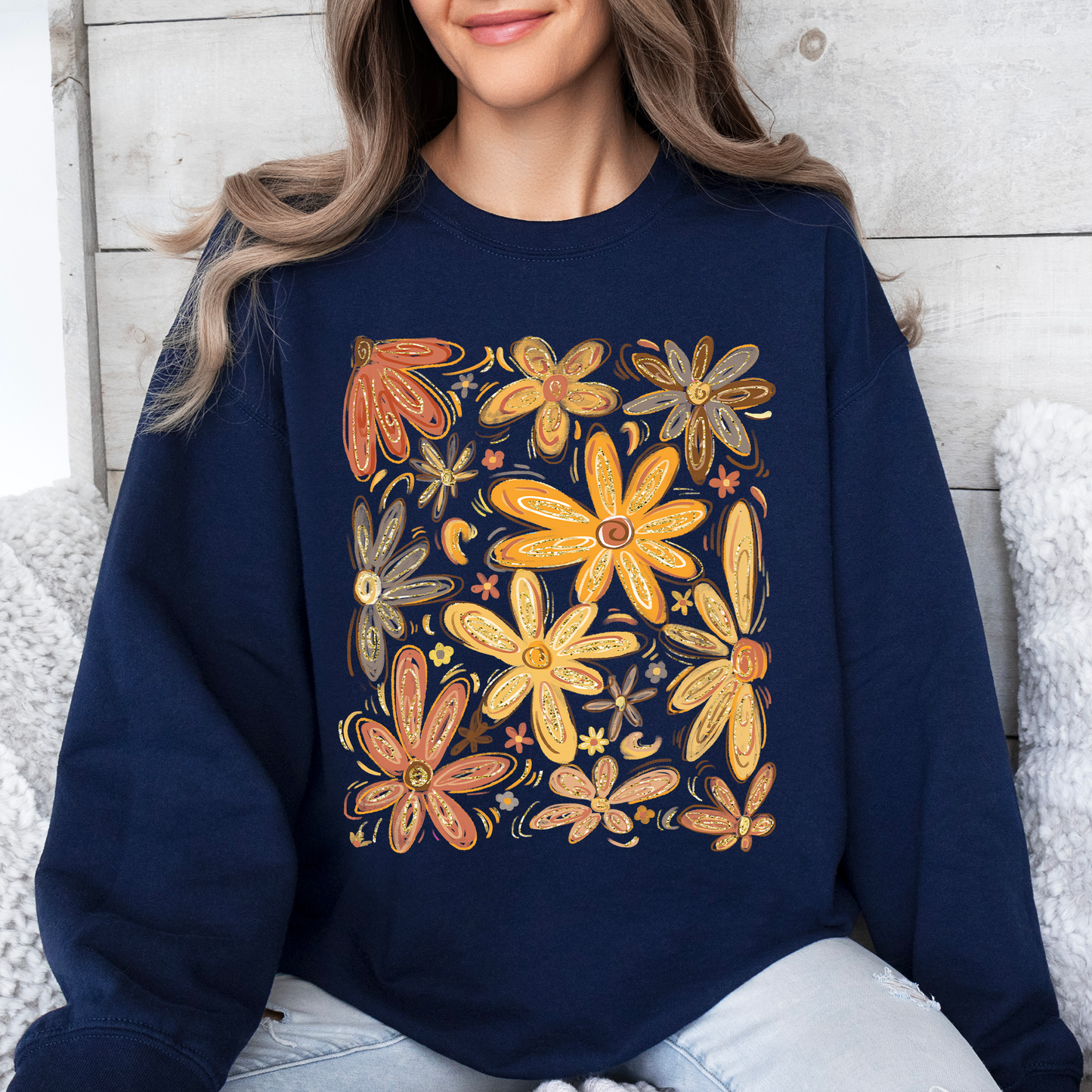 Beautiful Autumn Flowers, Fall, Floral, Watercolor Sweatshirt