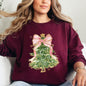 Beautiful Christmas Tree, Coquette, Ribbon, Bows, Xmas Sweatshirt