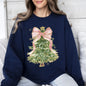 Beautiful Christmas Tree, Coquette, Ribbon, Bows, Xmas Sweatshirt