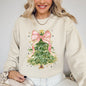 Beautiful Christmas Tree, Coquette, Ribbon, Bows, Xmas Sweatshirt