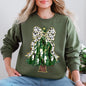 Beautiful Christmas Tree, Dalmatian Print Ribbon, Coquette, Bow, Xmas Sweatshirt