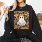 Beautiful Halloween, Flowers, Coquette Ghost Sweatshirt