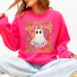Beautiful Halloween, Flowers, Coquette Ghost Sweatshirt