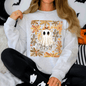 Beautiful Halloween, Flowers, Coquette Ghost Sweatshirt