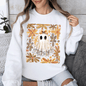 Beautiful Halloween, Flowers, Coquette Ghost Sweatshirt