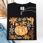 Beautiful Pumpkin Autumn Flowers, Fall, Floral, Watercolor, Comfort Colors T-Shirt