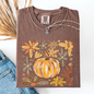 Beautiful Pumpkin Autumn Flowers, Fall, Floral, Watercolor, Comfort Colors T-Shirt