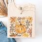 Beautiful Pumpkin Autumn Flowers, Fall, Floral, Watercolor, Comfort Colors T-Shirt