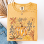 Beautiful Pumpkin Autumn Flowers, Fall, Floral, Watercolor, Comfort Colors T-Shirt