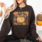 Beautiful Pumpkin Autumn Flowers, Fall, Floral, Watercolor Sweatshirt