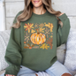Beautiful Pumpkin Autumn Flowers, Fall, Floral, Watercolor Sweatshirt