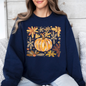 Beautiful Pumpkin Autumn Flowers, Fall, Floral, Watercolor Sweatshirt
