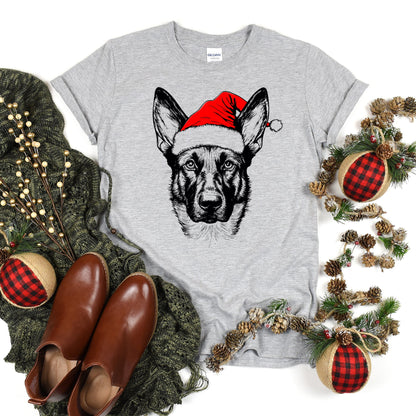 Belgian Malinois, Santa, Dog, Christmas, Dog Lover, Pet T-Shirt Comfort Colors T-Shirt