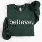 Believe, Classic Minimalist, Christmas, Winter, Snow, Santa, Xmas Sweatshirt