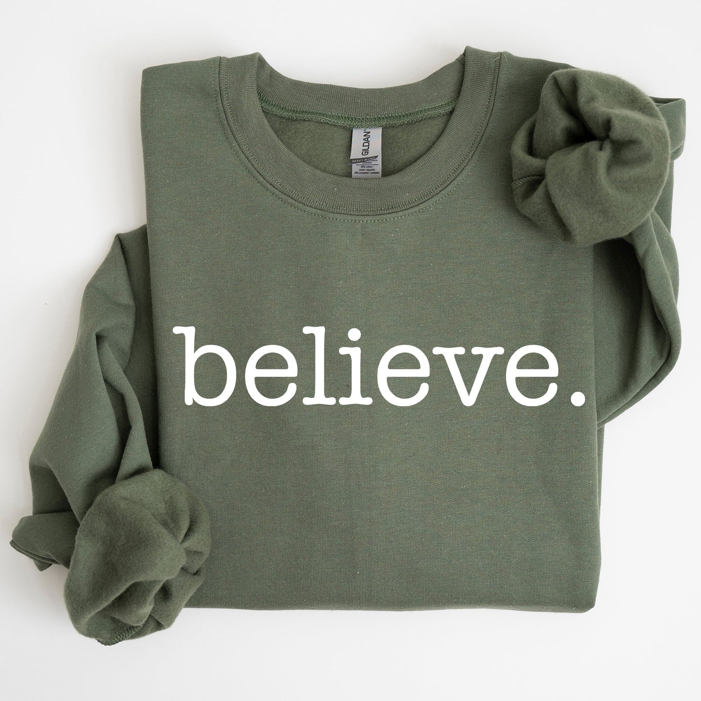 Believe, Classic Minimalist, Christmas, Winter, Snow, Santa, Xmas Sweatshirt