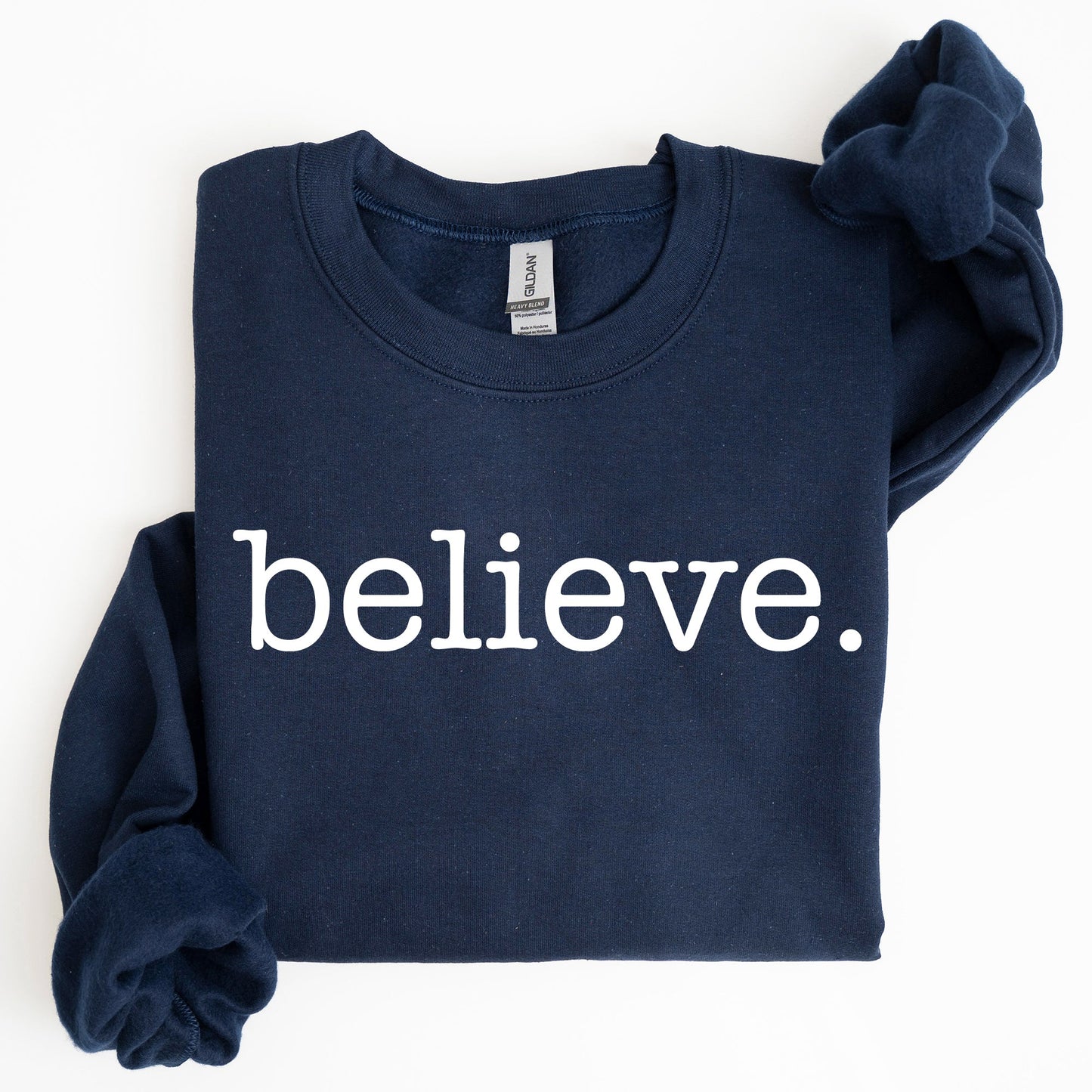 Believe, Classic Minimalist, Christmas, Winter, Snow, Santa, Xmas Sweatshirt