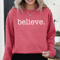 Believe, Classic Minimalist, Christmas, Winter, Snow, Santa, Xmas Sweatshirt