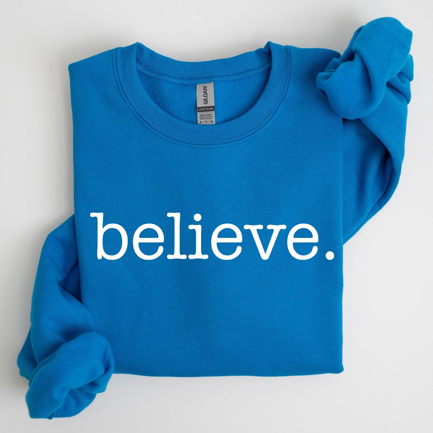 Believe, Classic Minimalist, Christmas, Winter, Snow, Santa, Xmas Sweatshirt