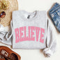 Believe, Varsity, Collegiate, Christmas, Santa, Winter, Xmas Sweatshirt