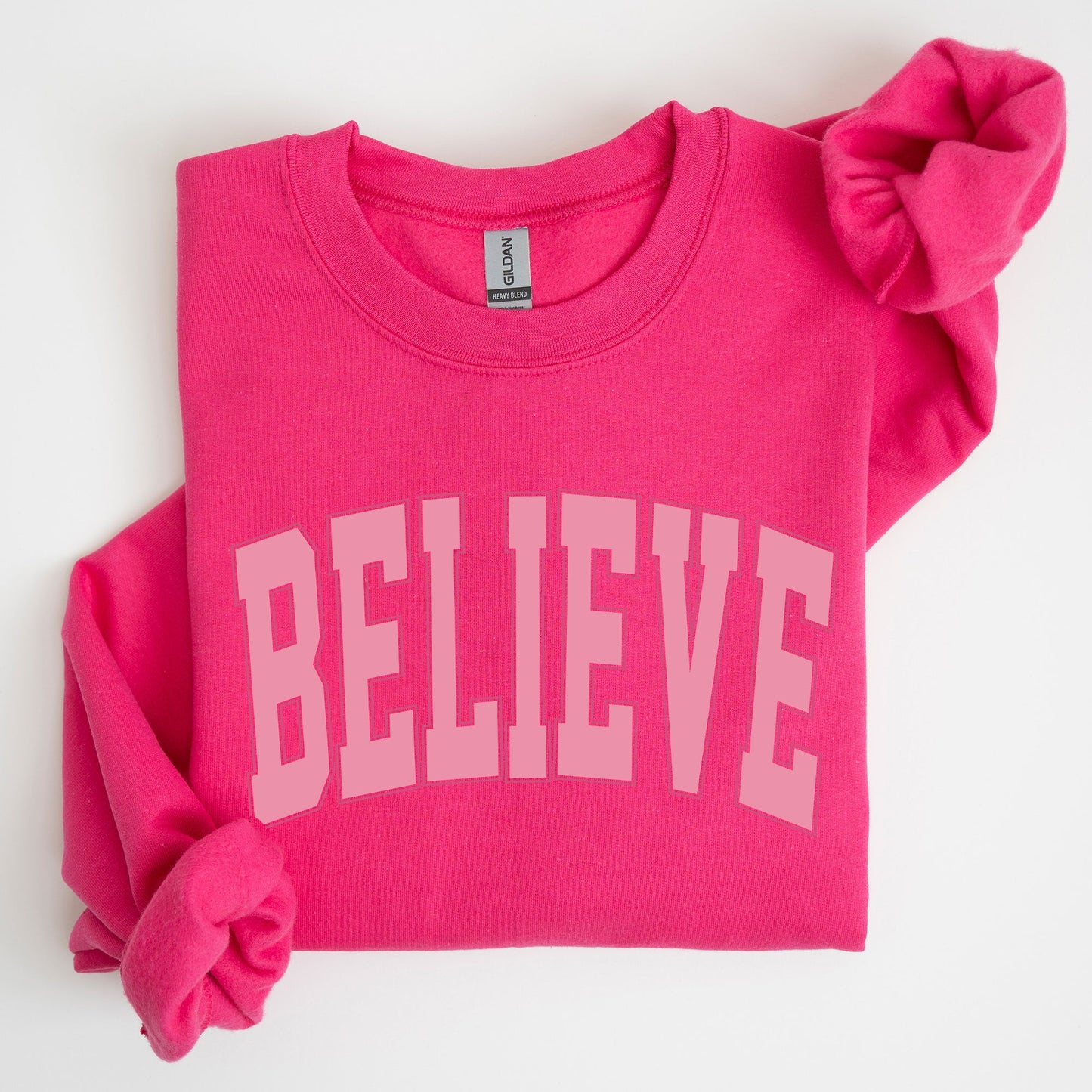 Believe, Varsity, Collegiate, Christmas, Santa, Winter, Xmas Sweatshirt