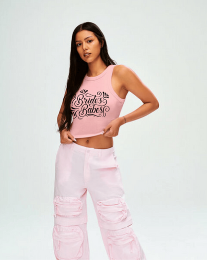 Customizable: Bride's Babes Micro Ribbed Racerback Tank