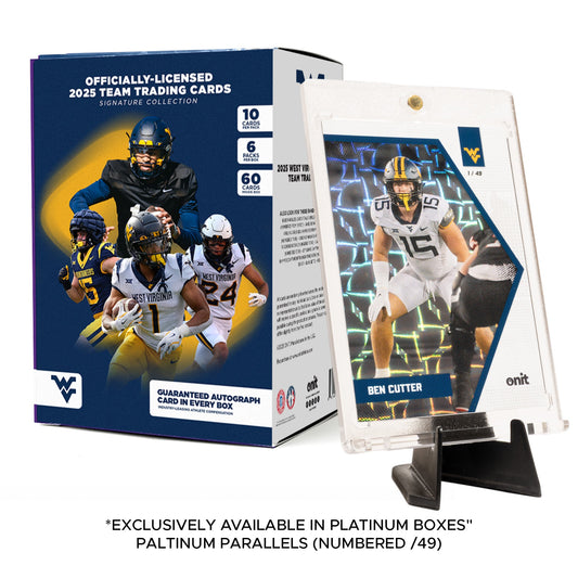 West Virginia University Football 2025 Trading Cards - Platinum Box
