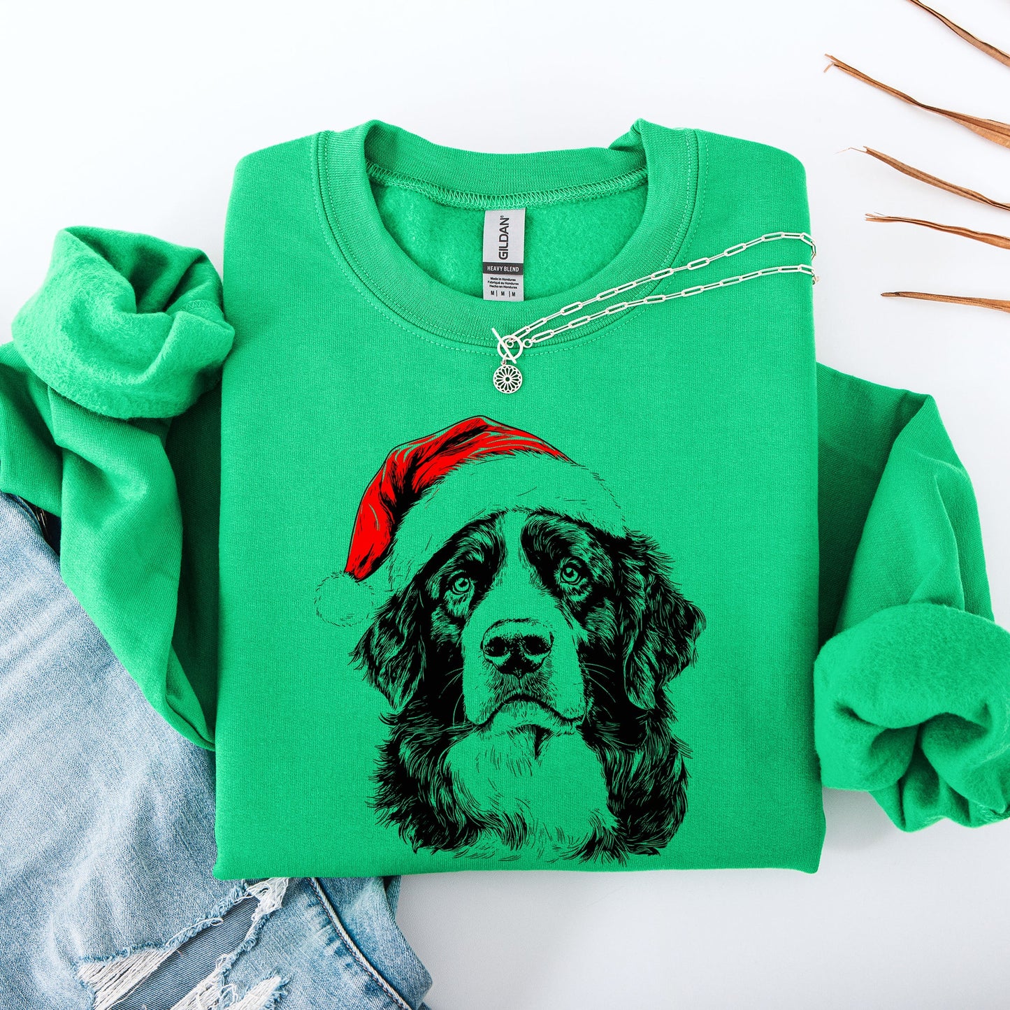 Bernese Mountain, Santa, Dog, Christmas, Dog Lover, Pet Sweatshirt