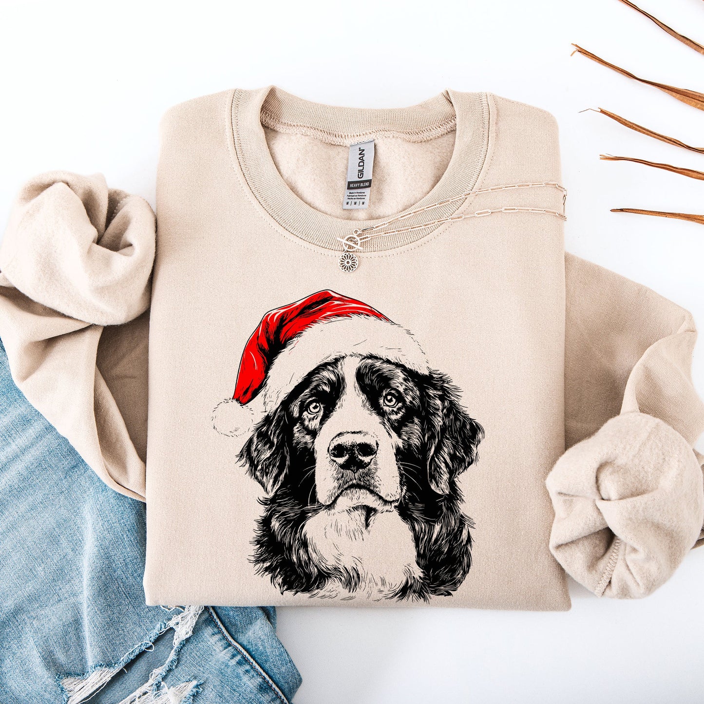 Bernese Mountain, Santa, Dog, Christmas, Dog Lover, Pet Sweatshirt