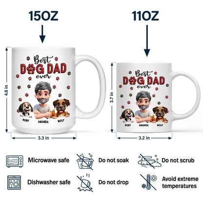 Best Dog Mom Dog Dad - Personalized Custom 3D Inflated Effect Mug - Gift For Dog Mom, Dog Dad, Dog Lovers