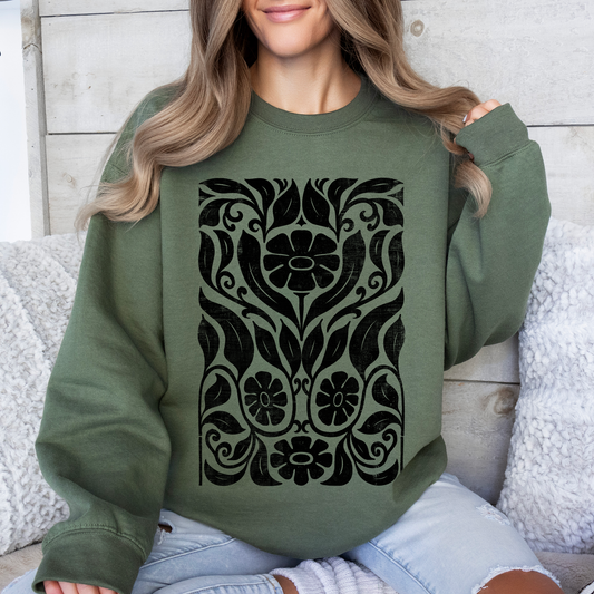 Big Bloom Daisy Flower, Vintage Boho, Nature Sweatshirt