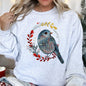 Bird Folk Art Scandinavian Winter Christmas Sweatshirt