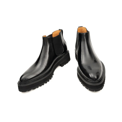 Black Leather Platform Chelsea