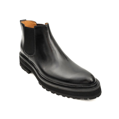 Black Leather Platform Chelsea