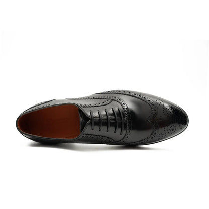 Black Men's Goodyear Welted Brogue Leather Shoes