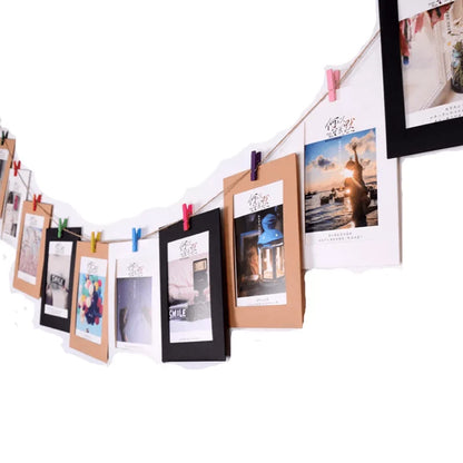 Black Paper Photo Frame Banner: Celebrate Kids Birthday Milestones