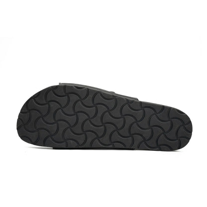 Black Single - Strap Slide Sandals