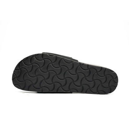 Black Single - Strap Slide Sandals
