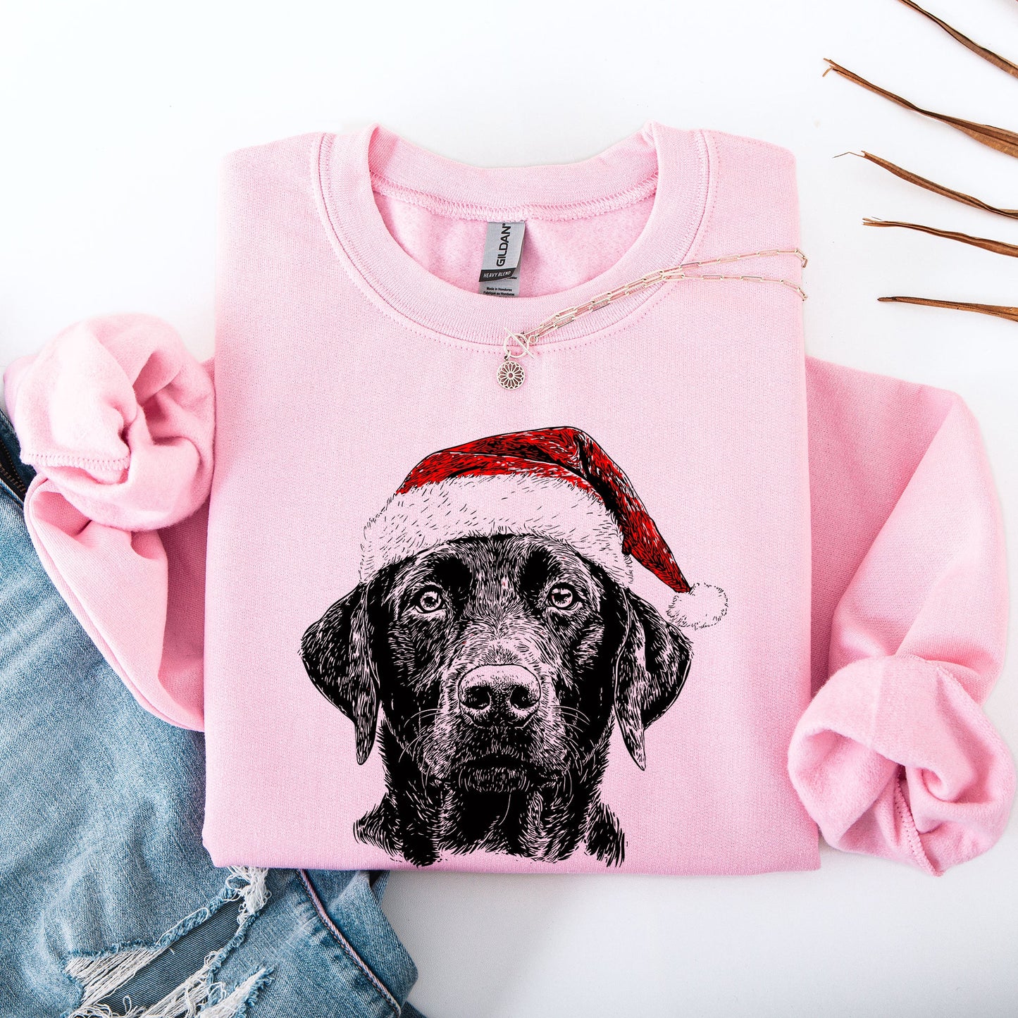 Black Lab, Santa, Labrador Dog, Christmas, Dog Lover, Pet Sweatshirt