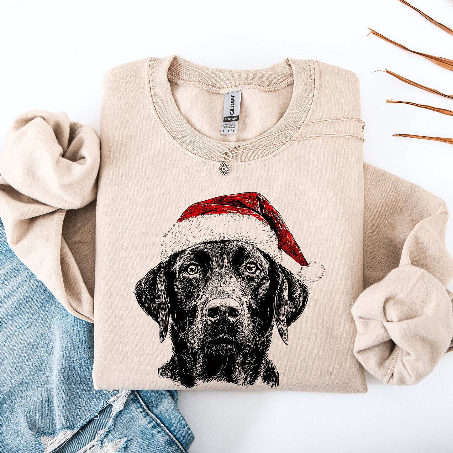 Black Lab, Santa, Labrador Dog, Christmas, Dog Lover, Pet Sweatshirt