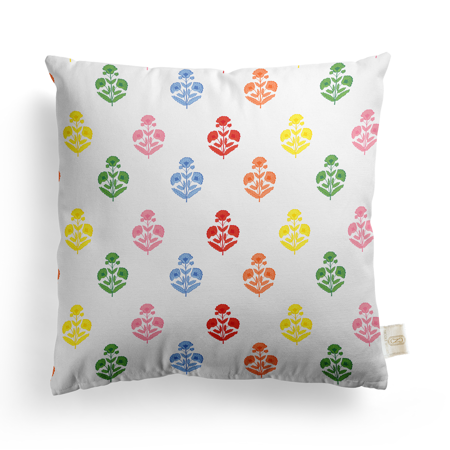Block Print Floral Pillow Cover | Featuring Oyster Sand Colorway