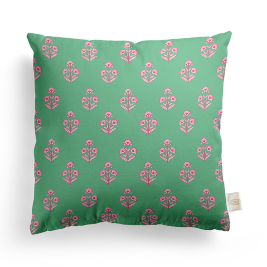 Block Print Floral Pillow Cover | Featuring Preppy Colorway