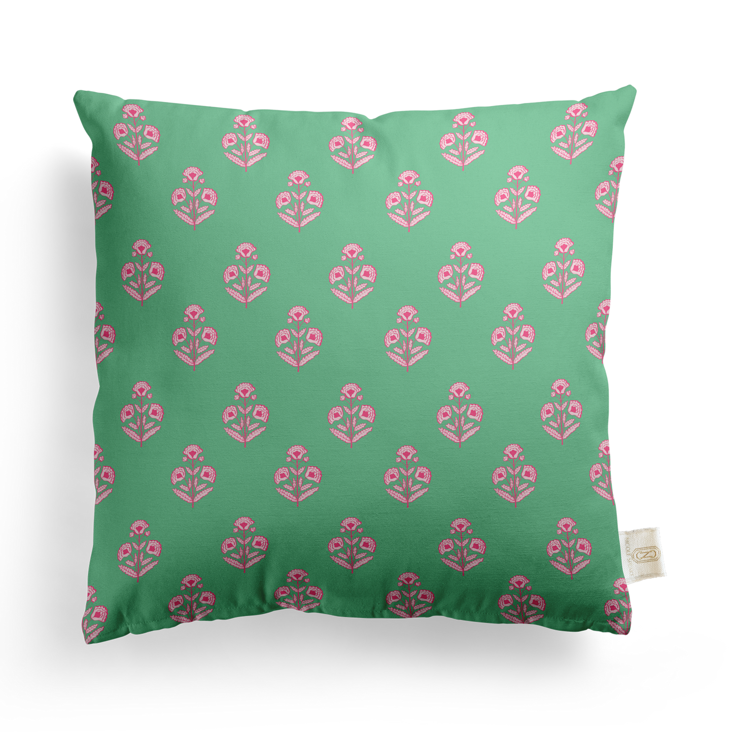 Block Print Floral Pillow Cover | Featuring Moss Mystique Colorway