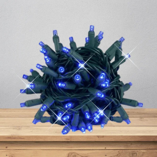 Blue LED Mini Lights 5MM Twinkle 6" Spacing