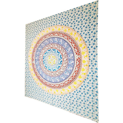 Colorful mandala design on a white background
