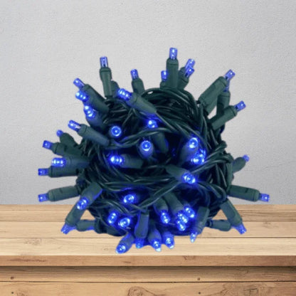 LED Mini Lights 5MM Blue Static - 6" Spacing