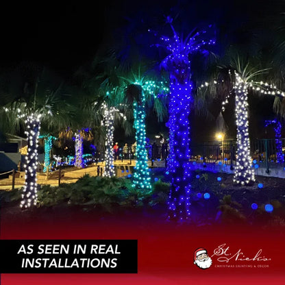 LED Mini Lights 5MM Blue Static - 6" Spacing