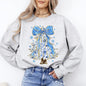 Blue Christmas, Christmas Tree, Bow, Delft, Coquette, Floral, Santa, Classic Sweatshirt