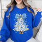 Blue Christmas, Christmas Tree, Bow, Delft, Coquette, Floral, Santa, Classic Sweatshirt