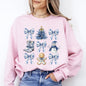 Blue Christmas, Snowman, Christmas Tree, Delft, Coquette, Floral, Santa, Classic Sweatshirt